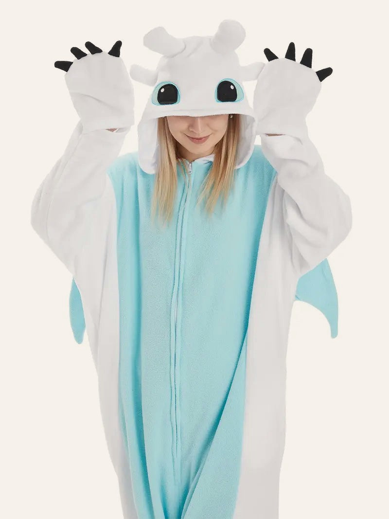 White Comfy Dragon onesie